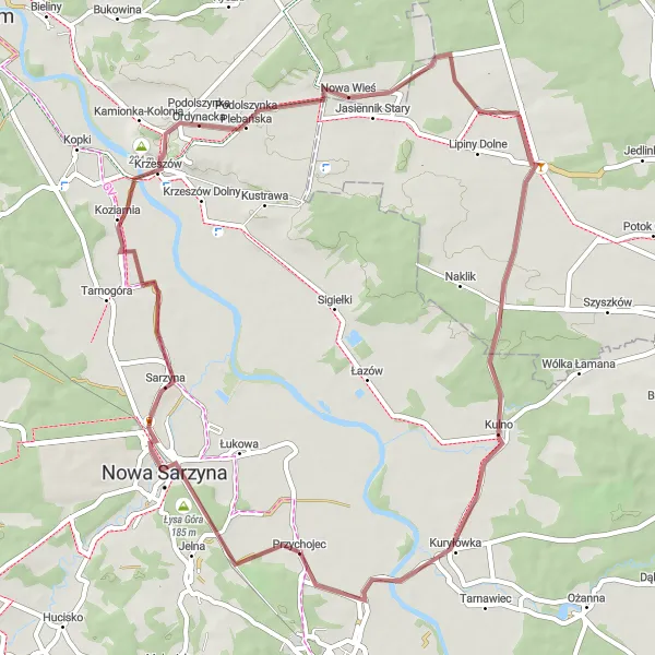 Miniatura mapy "Szlak rowerowy przez Kulno i Stare Miasto" - trasy rowerowej w Podkarpackie, Poland. Wygenerowane przez planer tras rowerowych Tarmacs.app