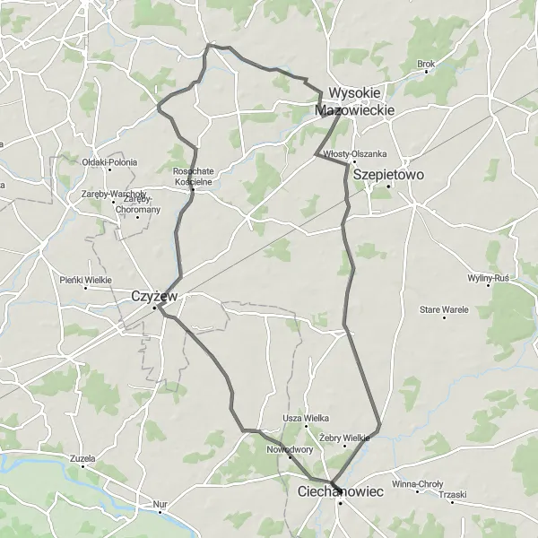 Miniatura mapy "Trasa przez Puszczykowo i Jabłonkę" - trasy rowerowej w Podlaskie, Poland. Wygenerowane przez planer tras rowerowych Tarmacs.app