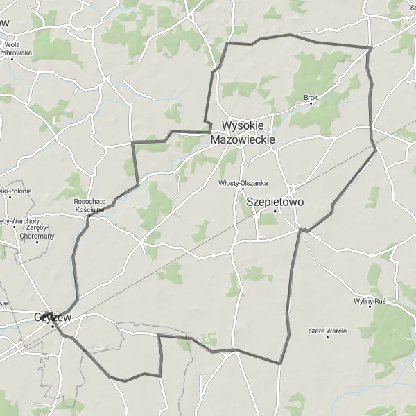 Miniatura mapy "Przejażdżka przez Doliny" - trasy rowerowej w Podlaskie, Poland. Wygenerowane przez planer tras rowerowych Tarmacs.app