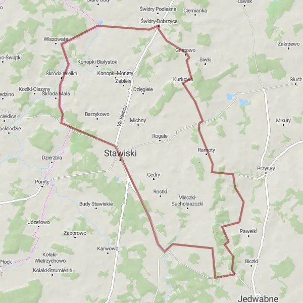 Miniatura mapy "Trasa rowerowa Kosaki-Turki" - trasy rowerowej w Podlaskie, Poland. Wygenerowane przez planer tras rowerowych Tarmacs.app