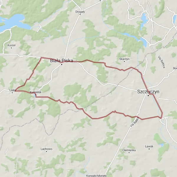 Miniatura mapy "Trasa Wąsosz-Kolonia Kawałek (gravel)" - trasy rowerowej w Podlaskie, Poland. Wygenerowane przez planer tras rowerowych Tarmacs.app