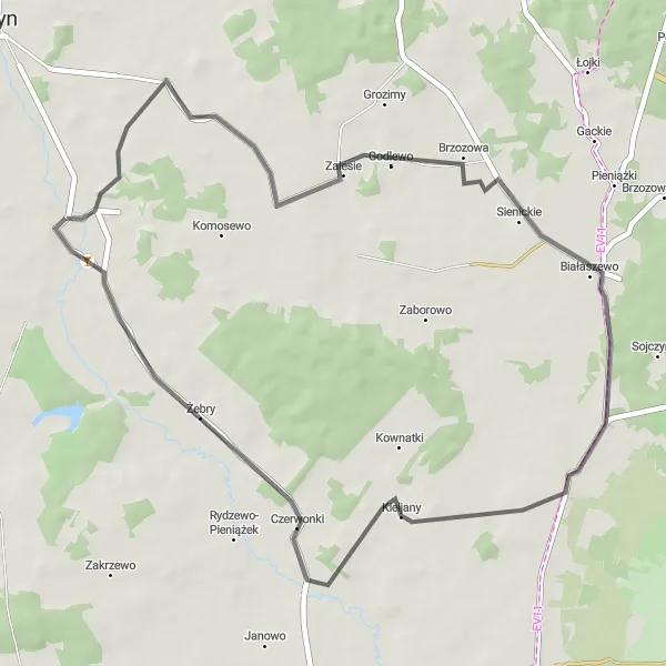 Miniatura mapy "Trasa przez Niećkowo i Lipińskie" - trasy rowerowej w Podlaskie, Poland. Wygenerowane przez planer tras rowerowych Tarmacs.app