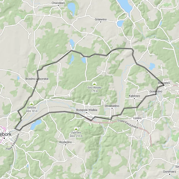 Miniatura mapy "Trasa Gościcino-Zamostne" - trasy rowerowej w Pomorskie, Poland. Wygenerowane przez planer tras rowerowych Tarmacs.app