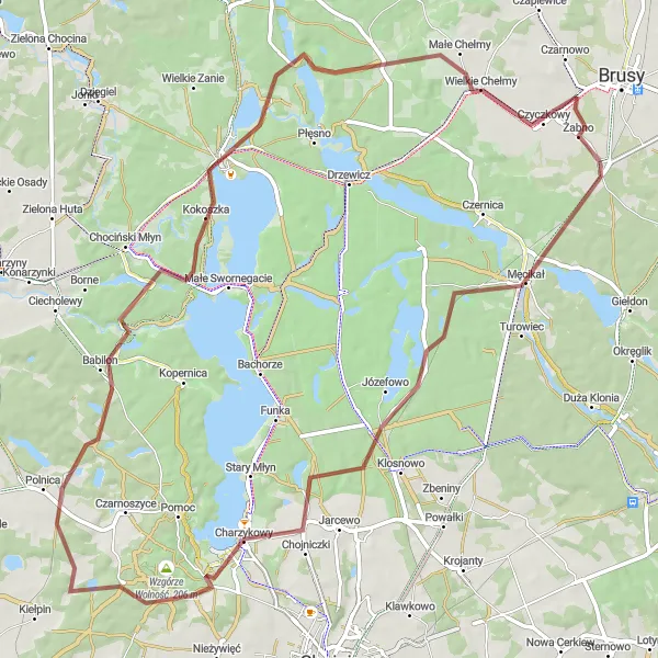Miniatura mapy "Trasa gravelowa do Swornegacie" - trasy rowerowej w Pomorskie, Poland. Wygenerowane przez planer tras rowerowych Tarmacs.app