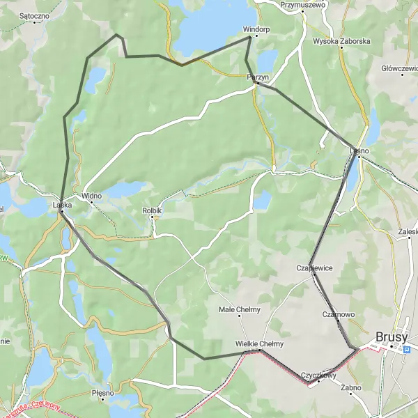 Miniatura mapy "Trasa do Czyczkowego" - trasy rowerowej w Pomorskie, Poland. Wygenerowane przez planer tras rowerowych Tarmacs.app