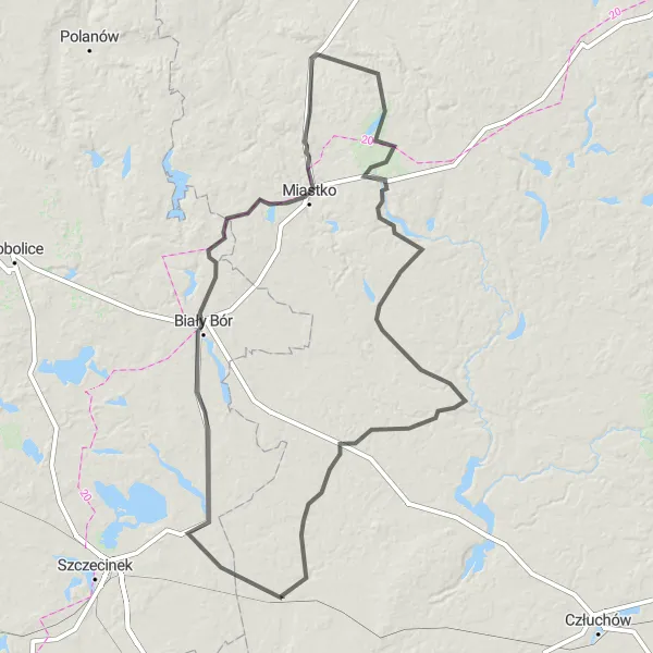 Map miniature of "Pomeranian Adventure" cycling inspiration in Pomorskie, Poland. Generated by Tarmacs.app cycling route planner