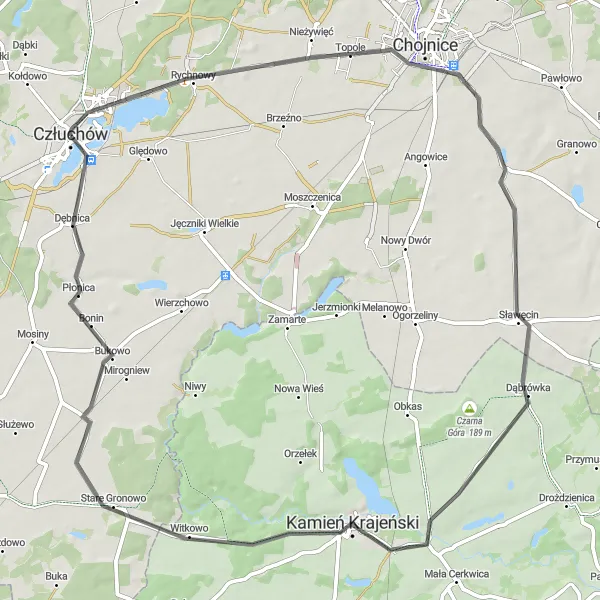 Map miniature of "Scenic Road Tour - Pomorskie" cycling inspiration in Pomorskie, Poland. Generated by Tarmacs.app cycling route planner