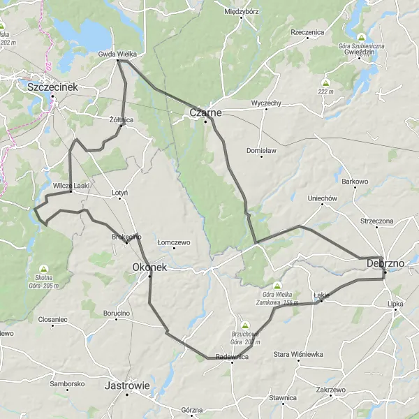 Miniatura mapy "Trasa przez Okonek i Czarne" - trasy rowerowej w Pomorskie, Poland. Wygenerowane przez planer tras rowerowych Tarmacs.app