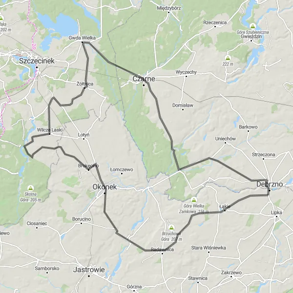 Map miniature of "Picturesque Landscapes and Cultural Treasures" cycling inspiration in Pomorskie, Poland. Generated by Tarmacs.app cycling route planner