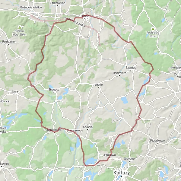 Miniatura mapy "Trasa rowerowa z Garcza na Sianowo" - trasy rowerowej w Pomorskie, Poland. Wygenerowane przez planer tras rowerowych Tarmacs.app
