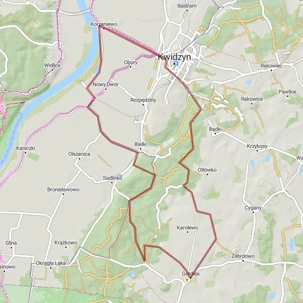 Miniatura mapy "Trasa Gravelowa do Otłowca" - trasy rowerowej w Pomorskie, Poland. Wygenerowane przez planer tras rowerowych Tarmacs.app