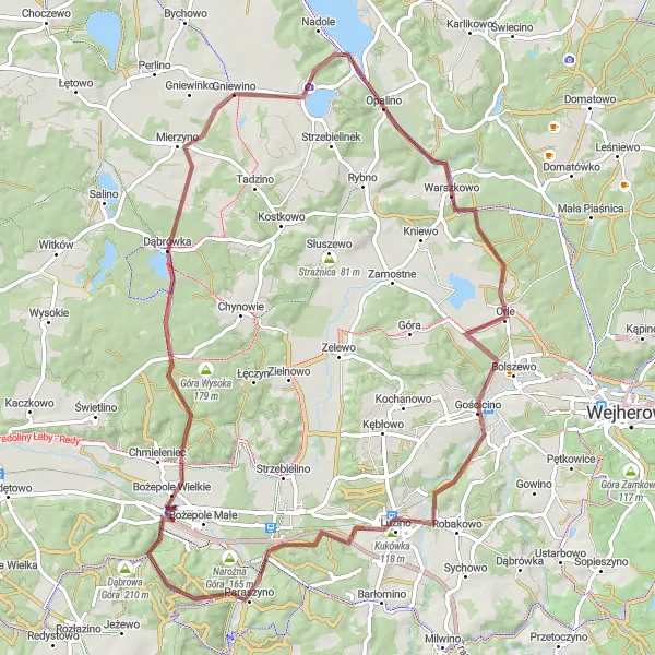 Miniatura mapy "Niesamowita Przygoda przez Luzino i Jelenią Górę" - trasy rowerowej w Pomorskie, Poland. Wygenerowane przez planer tras rowerowych Tarmacs.app