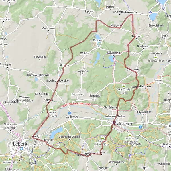 Miniatura mapy "Trasa Wśród Przyrody" - trasy rowerowej w Pomorskie, Poland. Wygenerowane przez planer tras rowerowych Tarmacs.app