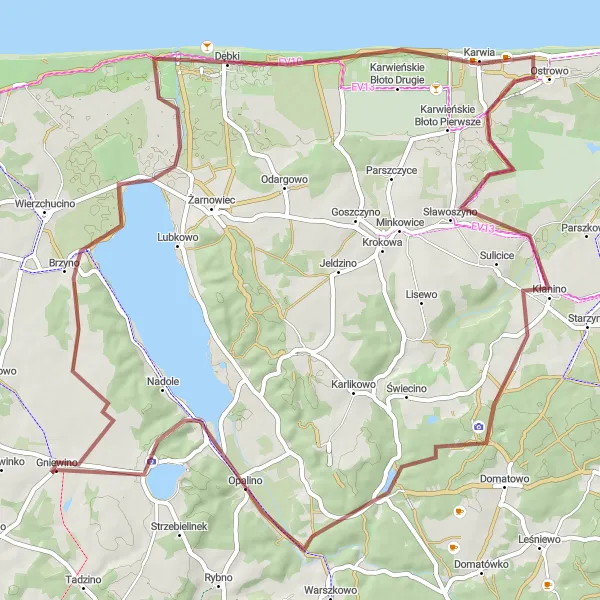 Miniatura mapy "Trasa Po Nadmorskich Szlakach" - trasy rowerowej w Pomorskie, Poland. Wygenerowane przez planer tras rowerowych Tarmacs.app