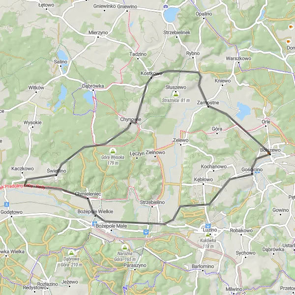 Miniatura mapy "Trasa szosowa Gościcino - Bolszewo" - trasy rowerowej w Pomorskie, Poland. Wygenerowane przez planer tras rowerowych Tarmacs.app
