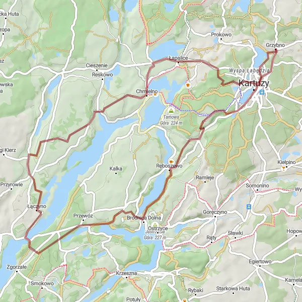 Miniatura mapy "Trasa Gravel przez Okolicę Sobótki" - trasy rowerowej w Pomorskie, Poland. Wygenerowane przez planer tras rowerowych Tarmacs.app