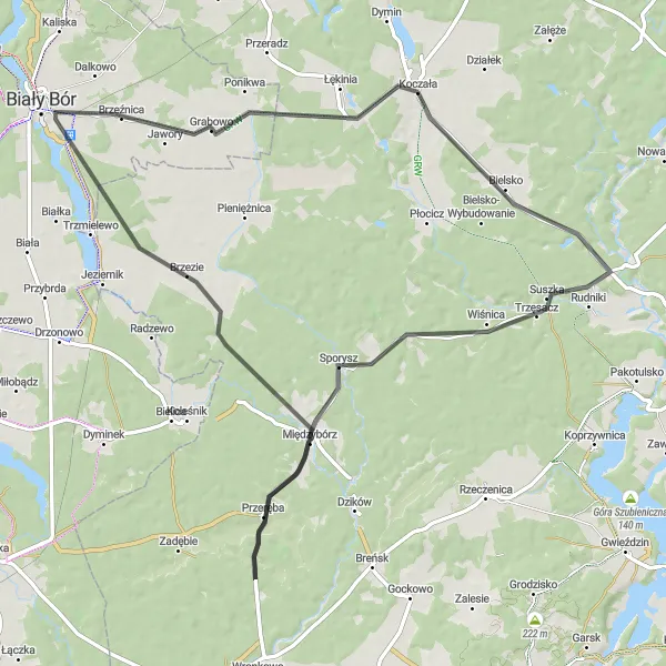 Miniatura mapy "Trasa Szosowa przez Pomorze Zachodnie" - trasy rowerowej w Pomorskie, Poland. Wygenerowane przez planer tras rowerowych Tarmacs.app