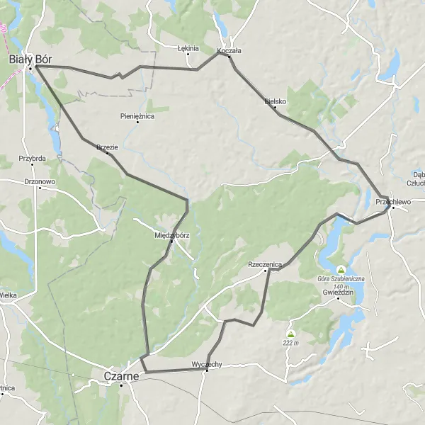 Map miniature of "Road Cycling Discovery: Enchanting Villages Along the Way" cycling inspiration in Pomorskie, Poland. Generated by Tarmacs.app cycling route planner