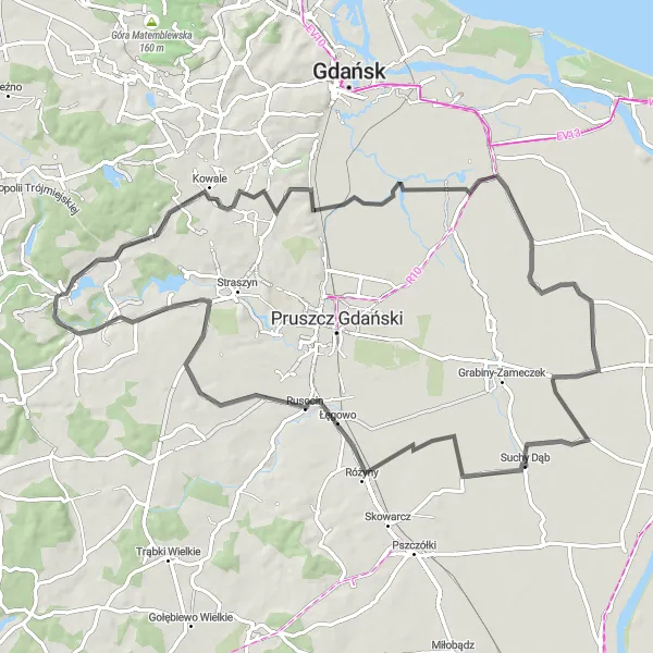 Miniatura mapy "Przejażdżka przez Bursztynowa Góra i Bielkówko" - trasy rowerowej w Pomorskie, Poland. Wygenerowane przez planer tras rowerowych Tarmacs.app