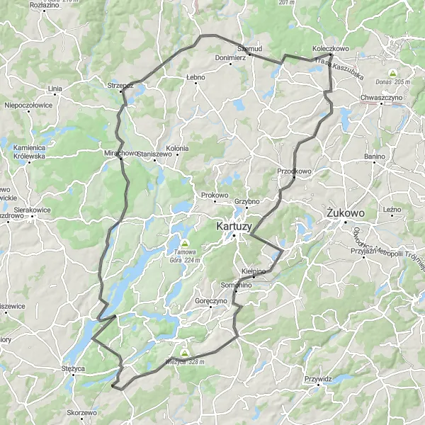 Map miniature of "The Coastal Adventure" cycling inspiration in Pomorskie, Poland. Generated by Tarmacs.app cycling route planner