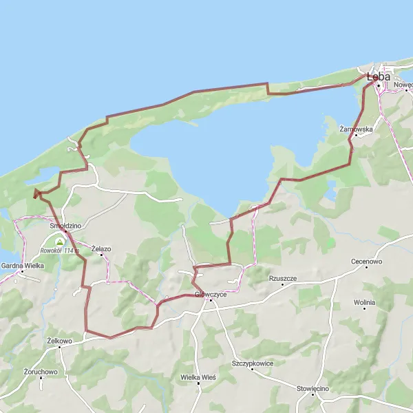 Map miniature of "Discovering the Coastal Gems" cycling inspiration in Pomorskie, Poland. Generated by Tarmacs.app cycling route planner