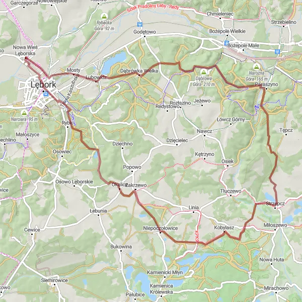 Miniatura mapy "Trasa Gravelowa do Czartoryi" - trasy rowerowej w Pomorskie, Poland. Wygenerowane przez planer tras rowerowych Tarmacs.app