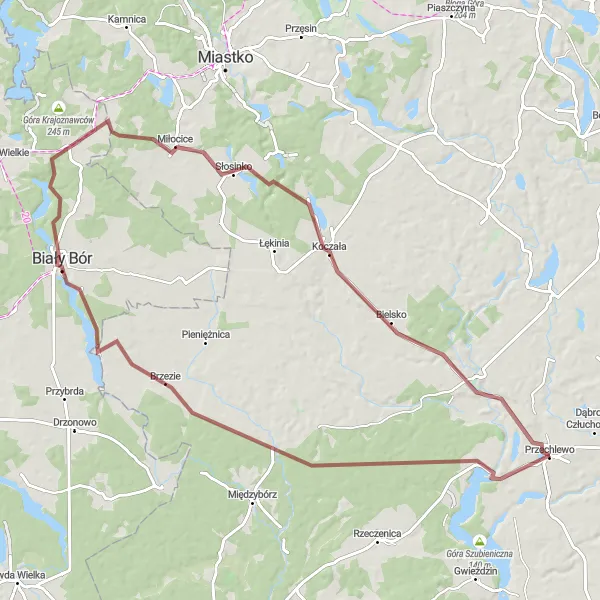 Miniatura mapy "Wyprawa Gravelowa Białego Boru" - trasy rowerowej w Pomorskie, Poland. Wygenerowane przez planer tras rowerowych Tarmacs.app