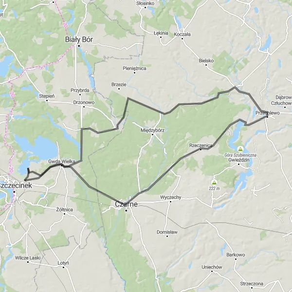 Miniatura mapy "Trasa Road do Rzeczenicy i Gwda Wielka" - trasy rowerowej w Pomorskie, Poland. Wygenerowane przez planer tras rowerowych Tarmacs.app