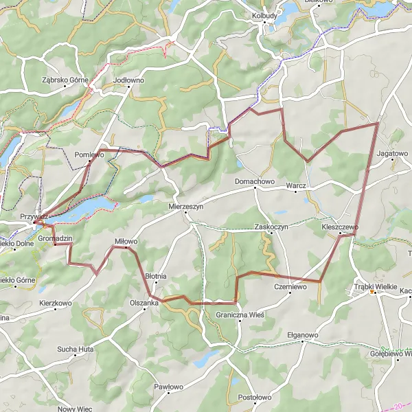 Miniatura mapy "Trasa Gravelowa do Błotnia" - trasy rowerowej w Pomorskie, Poland. Wygenerowane przez planer tras rowerowych Tarmacs.app