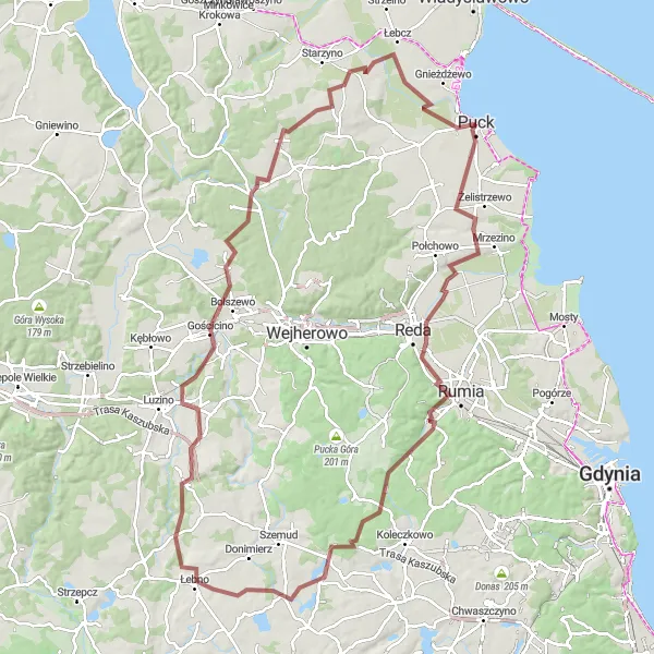 Miniatura mapy "Przez Górę Markowca i Białą Rzekę" - trasy rowerowej w Pomorskie, Poland. Wygenerowane przez planer tras rowerowych Tarmacs.app