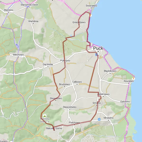Miniatura mapy "Trasa gravelowa do Połchowa" - trasy rowerowej w Pomorskie, Poland. Wygenerowane przez planer tras rowerowych Tarmacs.app