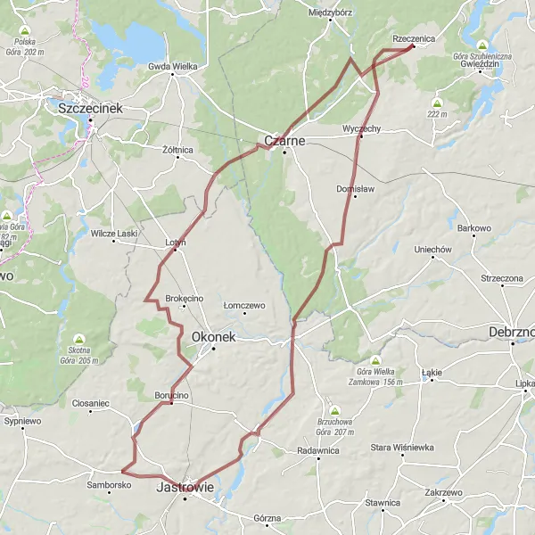 Miniatura mapy "Trasa przez malownicze wsie Pomorskie" - trasy rowerowej w Pomorskie, Poland. Wygenerowane przez planer tras rowerowych Tarmacs.app