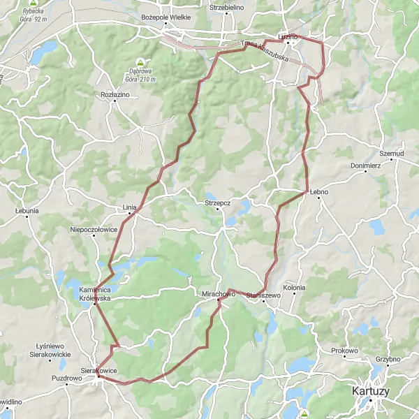 Miniatura mapy "Trasa Kukówka-Mrozy" - trasy rowerowej w Pomorskie, Poland. Wygenerowane przez planer tras rowerowych Tarmacs.app