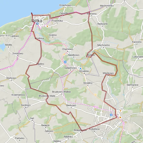 Miniatura mapy "Słupsk - Bydlino" - trasy rowerowej w Pomorskie, Poland. Wygenerowane przez planer tras rowerowych Tarmacs.app