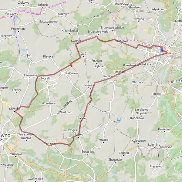 Miniatura mapy "Słupsk - Warszkówko" - trasy rowerowej w Pomorskie, Poland. Wygenerowane przez planer tras rowerowych Tarmacs.app