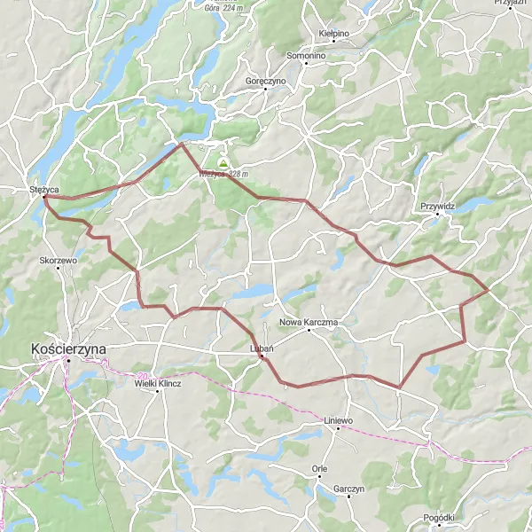Map miniature of "Gravel Adventure Ride" cycling inspiration in Pomorskie, Poland. Generated by Tarmacs.app cycling route planner