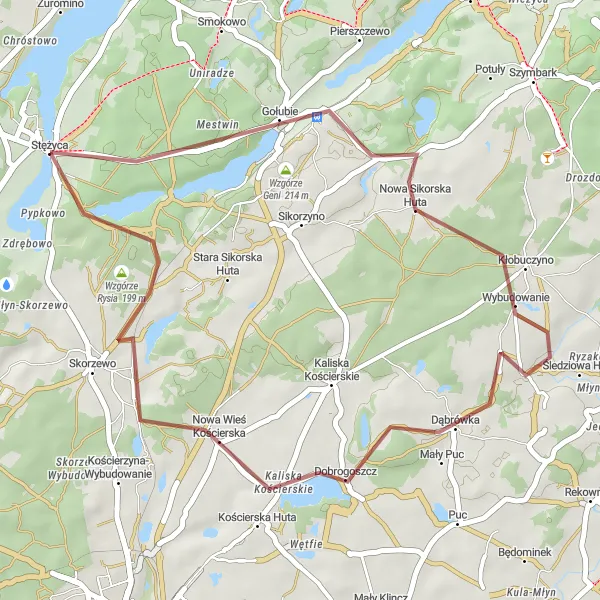 Miniatura mapy "Trasa Gravelowa Myszołowo" - trasy rowerowej w Pomorskie, Poland. Wygenerowane przez planer tras rowerowych Tarmacs.app