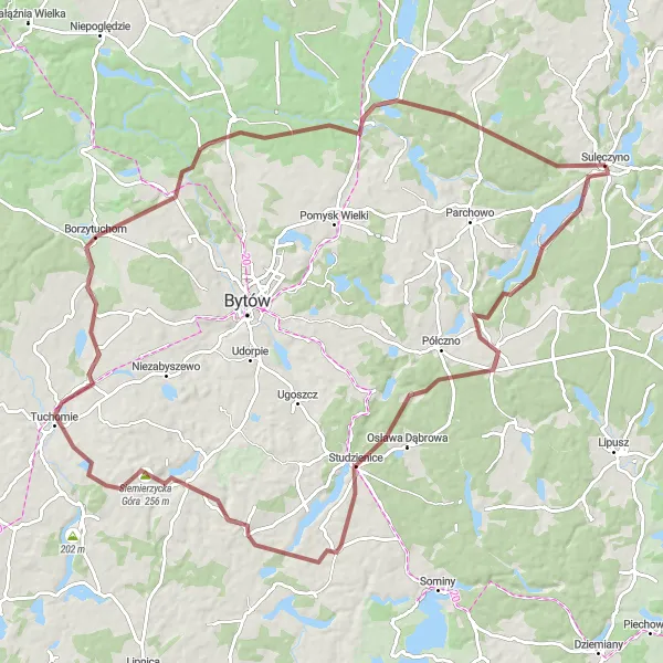 Miniatura mapy "Szlakiem Borzytuchoma" - trasy rowerowej w Pomorskie, Poland. Wygenerowane przez planer tras rowerowych Tarmacs.app