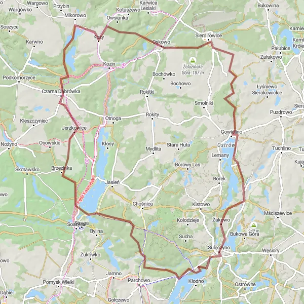 Miniatura mapy "Szlak Rowerowy Sulęczyno" - trasy rowerowej w Pomorskie, Poland. Wygenerowane przez planer tras rowerowych Tarmacs.app