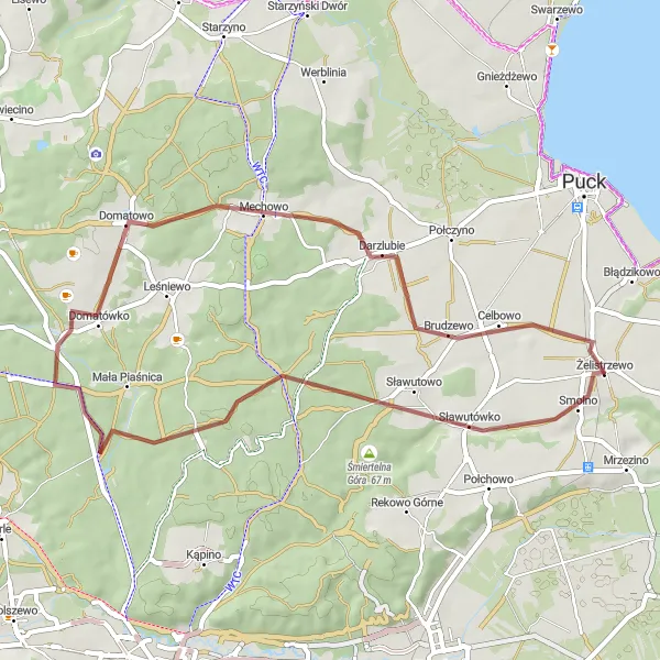 Miniatura mapy "Trasa szlakiem żwiru" - trasy rowerowej w Pomorskie, Poland. Wygenerowane przez planer tras rowerowych Tarmacs.app