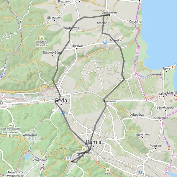 Miniatura mapy "Wędrówka przez Mazury" - trasy rowerowej w Pomorskie, Poland. Wygenerowane przez planer tras rowerowych Tarmacs.app