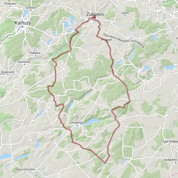 Map miniature of "Chmielonko Challenge" cycling inspiration in Pomorskie, Poland. Generated by Tarmacs.app cycling route planner
