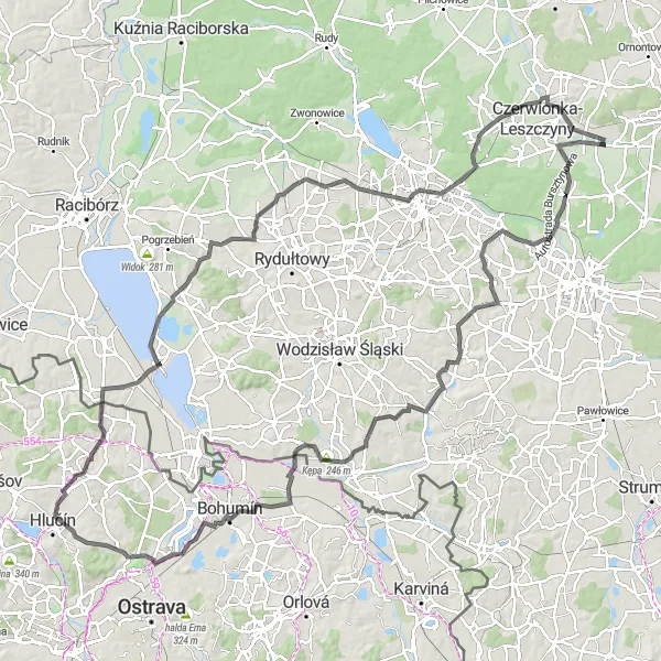 Miniatura mapy "Wyzwanie Przez Szlaki Beskidzkie" - trasy rowerowej w Śląskie, Poland. Wygenerowane przez planer tras rowerowych Tarmacs.app