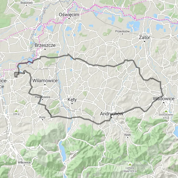 Miniatura mapy "Trasa przez widokówki Beskidu Śląskiego" - trasy rowerowej w Śląskie, Poland. Wygenerowane przez planer tras rowerowych Tarmacs.app