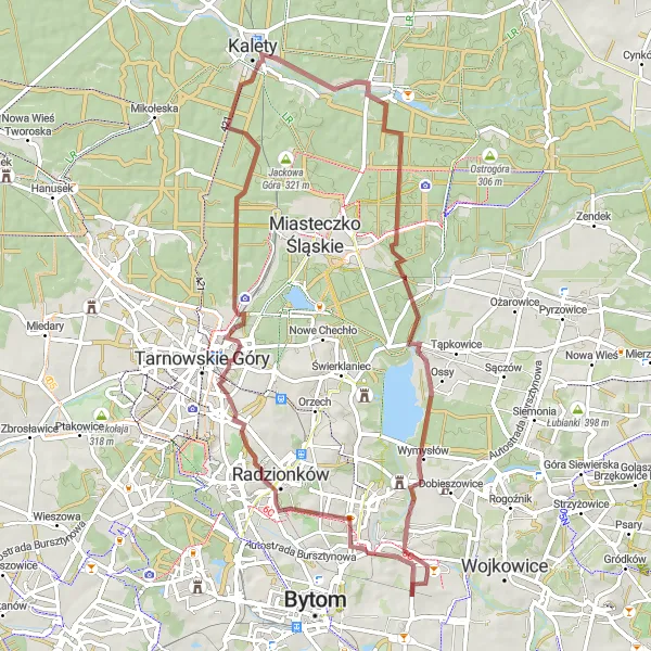 Map miniature of "Piekary Śląskie Loop" cycling inspiration in Śląskie, Poland. Generated by Tarmacs.app cycling route planner