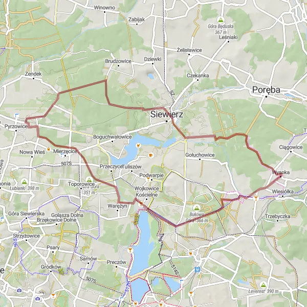 Miniatura mapy "Trasa żwirowa Bukowej Góry" - trasy rowerowej w Śląskie, Poland. Wygenerowane przez planer tras rowerowych Tarmacs.app