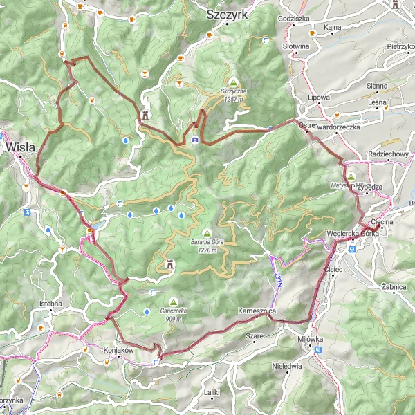 Miniatura mapy "Trasa Czumowa Grapa" - trasy rowerowej w Śląskie, Poland. Wygenerowane przez planer tras rowerowych Tarmacs.app