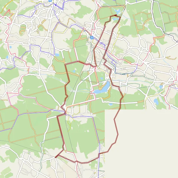 Map miniature of "Czułów Exploration" cycling inspiration in Śląskie, Poland. Generated by Tarmacs.app cycling route planner