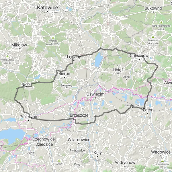 Miniatura mapy "Wycieczka rowerowa w okolicach Czarkowa" - trasy rowerowej w Śląskie, Poland. Wygenerowane przez planer tras rowerowych Tarmacs.app