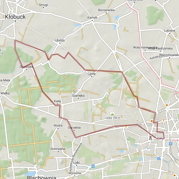 Map miniature of "Liszka Loop" cycling inspiration in Śląskie, Poland. Generated by Tarmacs.app cycling route planner